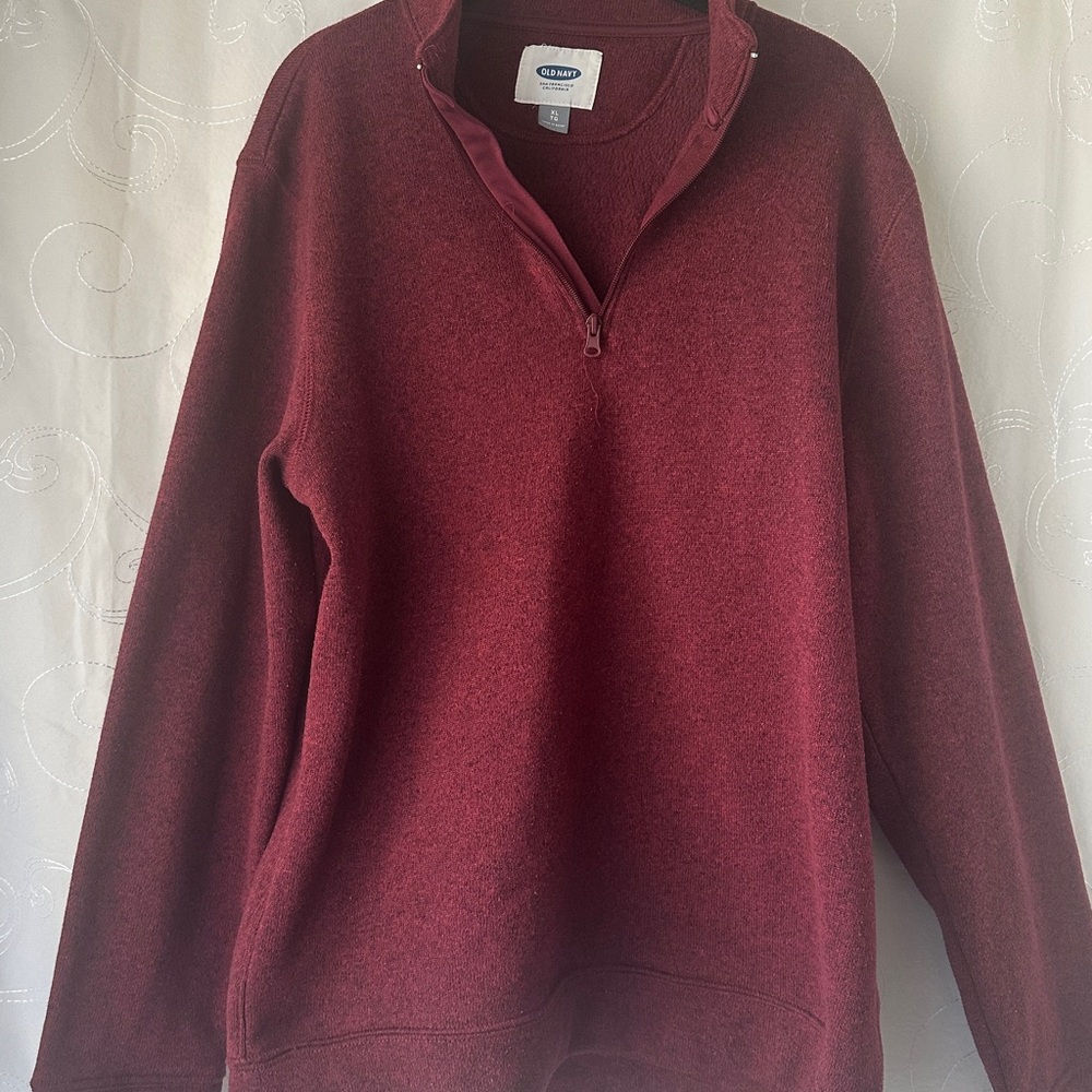 Old Navy Burgundy Quarter-Zip Pullover Sweater